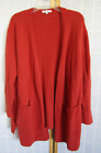 Madewell Burnt Red Wool/Polyester Open Front Long Sleeve Tunic Sweater Women XXL