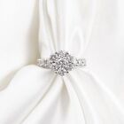 White Gold 2.00 CTW Flower Shaped Natural Round Diamond Engagement Ring - Size 8