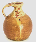 Studio Artist Pottery Small Vase, Brown Glazed with Handle Not Signed 4