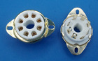 TUBE SOCKET #3 - 8 Pin Octal  Ceramic - Chassis Mount - Gold - (1pc)