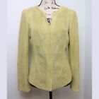 Lafayette 148 Women Size 4 Suede Leather Snap Jacket Zippered Cuffs Imperfect