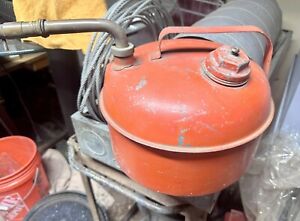 Vintage Eagle Red Metal Gas Can 2 1/2 Gallons Copper / Brass Nozzle