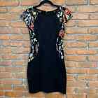 BCX Women's Vintage Y2K Floral Embroidered Bodycon Mini Dress Black - Size 5