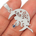Fairy On Moon - Natural Tanzanite 925 Sterling Silver Pendant BP178944