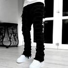 Men Jeans Pants Streetwise Stretch Skinny Denim Straight Long Stacked Slim 2024