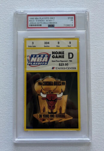 1996 Bulls vs Knicks Michael  Jordan PSA  Ticket Stub MJ  28 Points NBA Playoffs