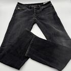 Diesel Viker Stretch Mens 34x34 Black Denim Jeans Regular Straight Italy