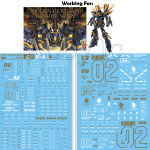 for PG 1/60 RX-0 N Unicorn 02 Banshee Norn DL Model Water Slide Decal Stickers