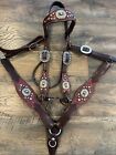 Heritage brand bling tack set breast collar browband headstall Red Leather