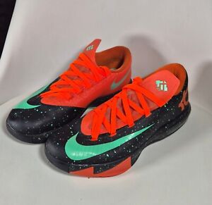 Nike KD  6 VI Mens US Size 8.5 Texas Black Green Orange Glow Sneakers 599424-002