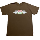 Vintage Friends TV Show T Shirt Top Unisex Size L “Central Perk” Brown Cotton