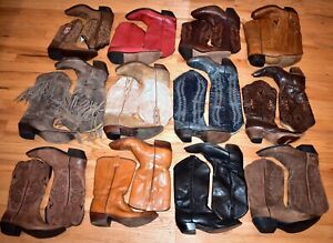 Vtg WHOLESALE RESALE RETAIL LOT 12 Pair Leather Cowgirl Western Boots 6.5 -10 M