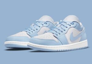Nike Air Jordan 1 Low Grey White Aluminum Blue UNC Shoes DC0774-050 Womens Sizes