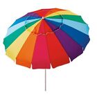Heavy Duty Beach Umbrella Tilt Sun Protection Rainbow Color Outdoor Shade 8 Ft