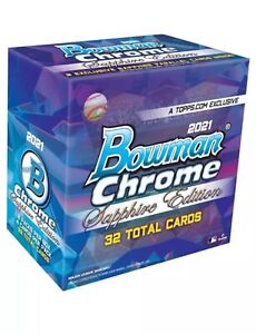 2021 Bowman Chrome Baseball Sapphire Edition Sealed Hobby Box-Free Shipping 🔥