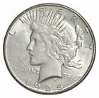 (1) AU $1 1925 Peace Silver Dollars Dripping w luster Almost Unc 90% Bulk & Save