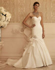 Casablanca Bridal Wedding Dress 14 Ivory Mermaid Ruched Train Silver Bling 2106