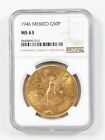 1946 Mexico 50 Pesos Estados Unidos Mexicanos NGC MS63 1.2057 Ounce Gold 🪙