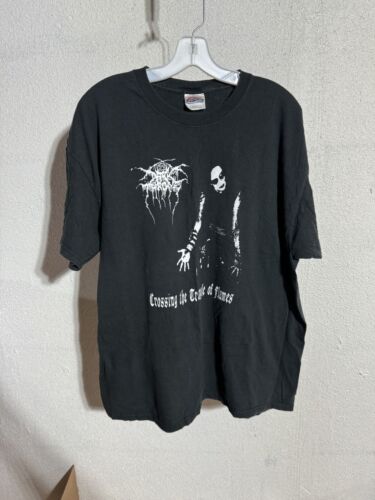 Vintage 2000s Darkthrone Crossing The Triangle Of Flames T Shirt XL Black Metal