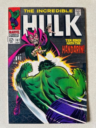 The Incredible Hulk #107 1968 4.5 VG+ Mandarin Romita Marvel MCU Avengers