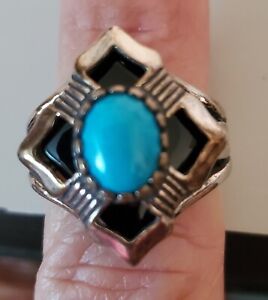 Sterling Silver Turquoise Ring Size 6-7