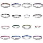 Eternity Ring New .925 Sterling Silver Thin Stackable Band Simulated