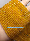 Natural 2x4MM Yellow Topaz Jade Abacus Faceted Bead Gemstone Loose Beads 15''