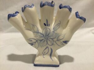 Leart Five-Finger Hand Painted Bud Vase, #304, Made in the USA, 4.5” x 5.5”