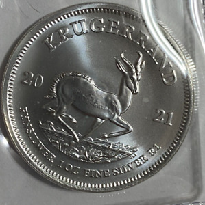 2021 Silver Krugerrand 1 Oz Silver Coin .999 Fine Brilliant Uncirculated