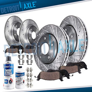 Front & Rear Drilled Rotors + Brake Pads for Mazda 6 Mercury Milan Ford  Fusion (For: 2009 Mazda 6)