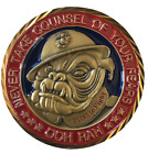 USMC Marine Chesty Bulldog Mascot Brass Challenge Coin First to Fight