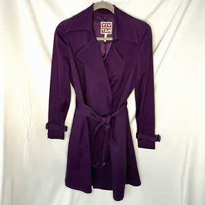 Vivienne Tam Designer Women’s Trench Coat Size XS Lustrous Plum Purple