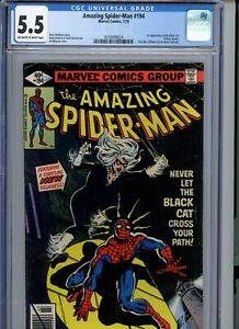 Amazing Spider-Man #194 (1979) Marvel CGC 5.5 OW/White 1st App. of Black Cat