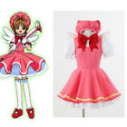Cardcaptor Sakura kinomoto sakura cosplay fight costume Magical pink dress/