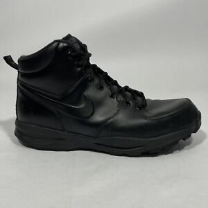 Nike ACG Manoa Men's Leather Boots Triple Black 454350-003 Men’s Size 13