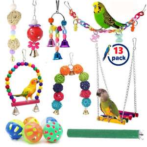 Pet Bird Parrot Swing Bell Parakeet Budgie Cockatiel Cage Hammock Hanging Toys