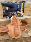 Tex Shoemaker Brown Basket Leather Holster For S&W K Ruger Speed Security Six 5