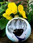 Round Ceramic Womans Hand Painted Face Vase