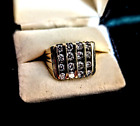 Diamond 14k gold ring mens