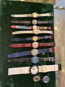 vintage swatch Lot watch 80s 11 Total Untested all As Is!!! Some Are Very Rare!!