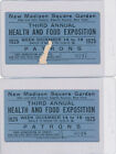 (2) Vintage Tickets - 1st Year of Madison Square Garden New York NY  1925