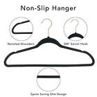 Velvet Clothing Hangers, 100 Pack, Black, Non-Slip, Space Saving