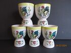 New ListingVINTAGE EARLY BRINN'S PROVINCIAL ROOSTER & ROSES LOT OF 5 CERAMIC EGG CUPS
