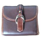 Dooney & Bourke Women's Brown Leather Compact Tri-fold Snap Wallet