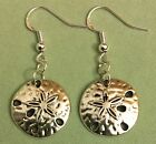 SAND DOLLAR EARRINGS - Pewter with Sterling Silver Ear Wires (or GP) SHELL BEACH
