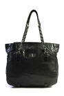 Chanel Womens Quilted Lambskin Large 2.55 Chain Tote Handbag Black E2308800