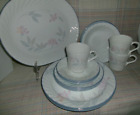 Vintage 19 Pc Corelle Pink Trio Dishes with  Serving Platter