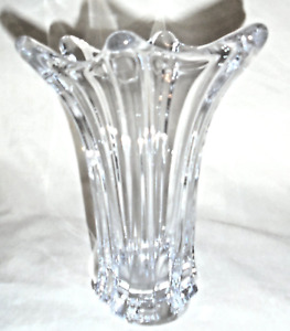 Cofrac Art Verrier Crystal Vase 6.75” Tall, France