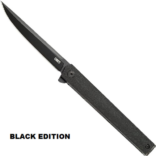 CRKT CEO EDC Folding Pocket Knife: Low Profile Gentleman's Knife, All Black