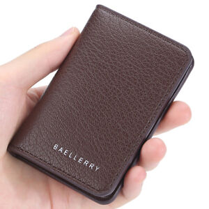 Business Thin Men's Leather Short Bifold Wallet Credit Card Holder Purse Clutch